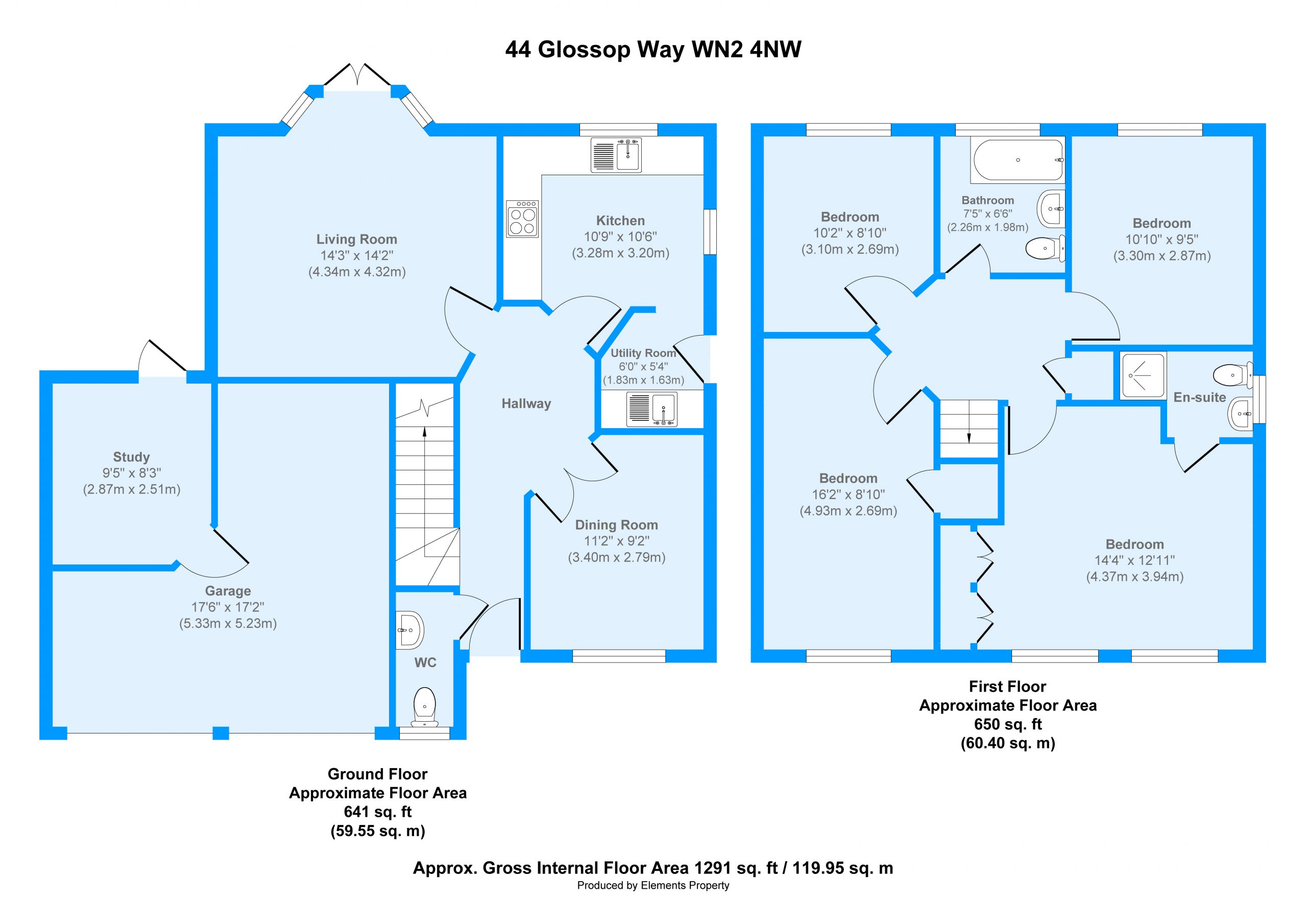 44 Glossop Way WN2 4NW Floor Plan